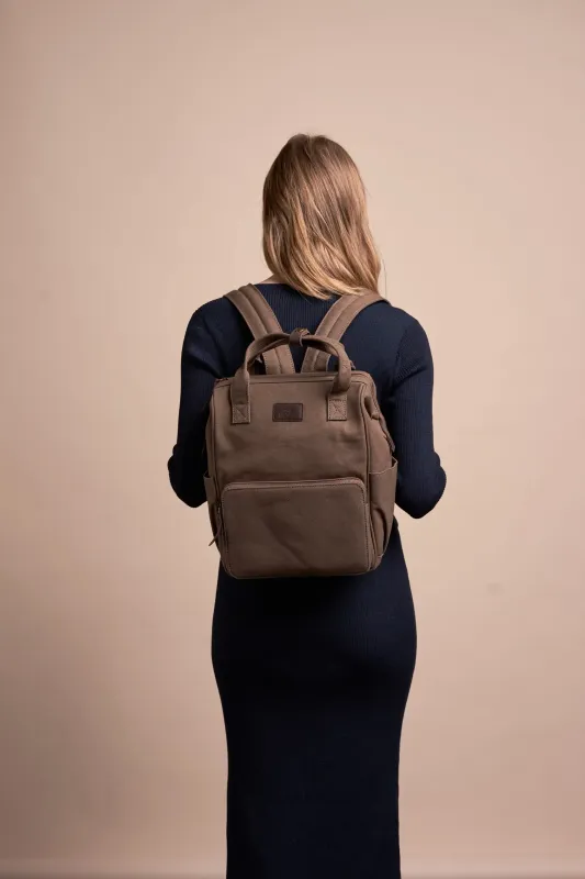 Batoh Billie´s Backpack Olive & Dark Brown Canvas