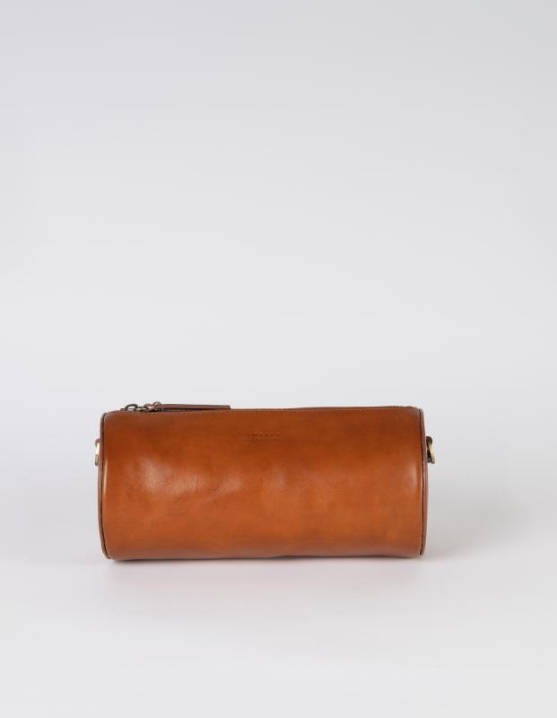 Izzy Cognac Classic Leather - kožená kabelka v tvare valca