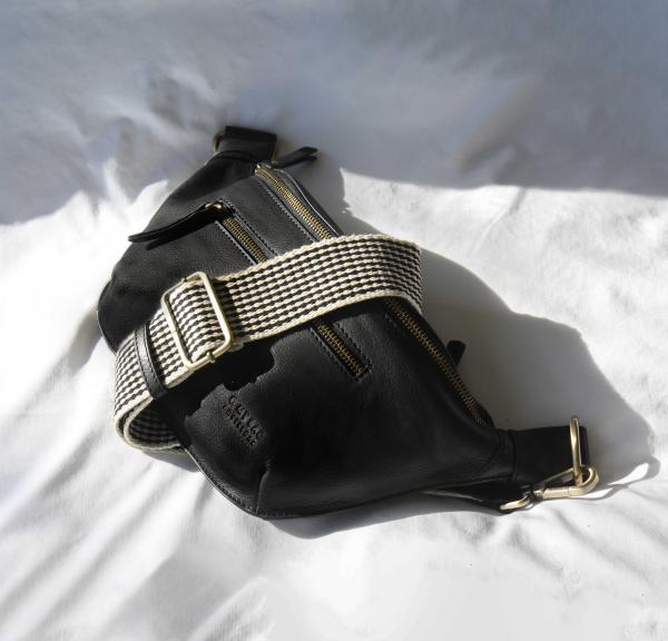 Drew Bum Bag Black Soft Grain Leather - kožená ľadvinka