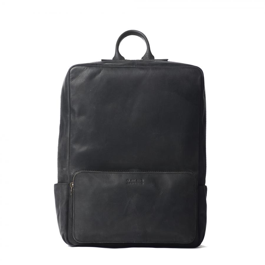 John Backpack Maxi Black Hunter Leather - kožený batoh
