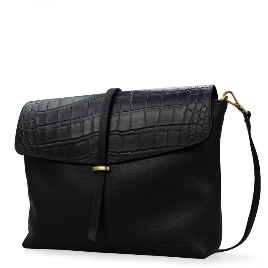 Ella Black Classic & Croco Classic Leather - kožená kabelka