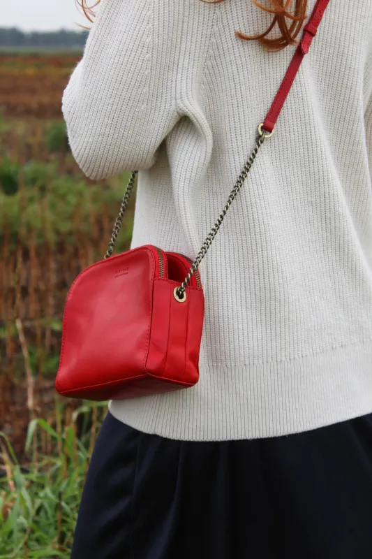 Emily Red Classic Leather - kožená crossbody kabelka