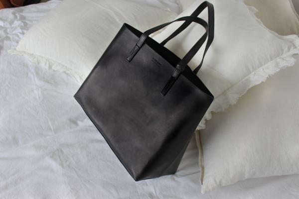 Sam Shopper Black Classic Leather - kožená kabelka
