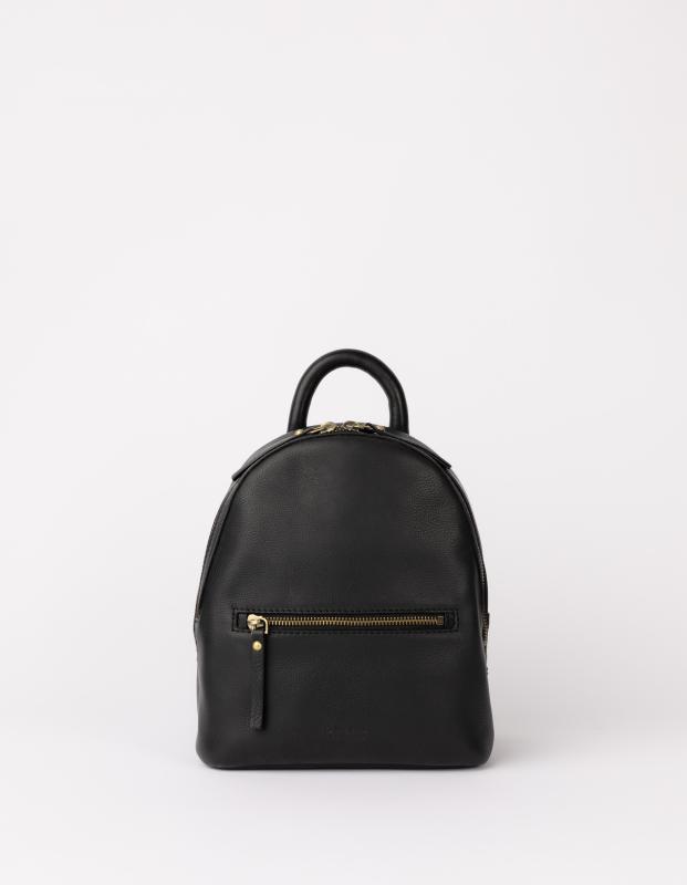 Ivy Mini Backpack Black Soft Grain Leather - kožený batoh