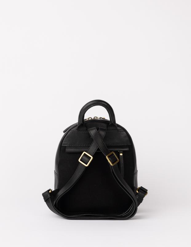 Ivy Mini Backpack Black Soft Grain Leather - kožený batoh