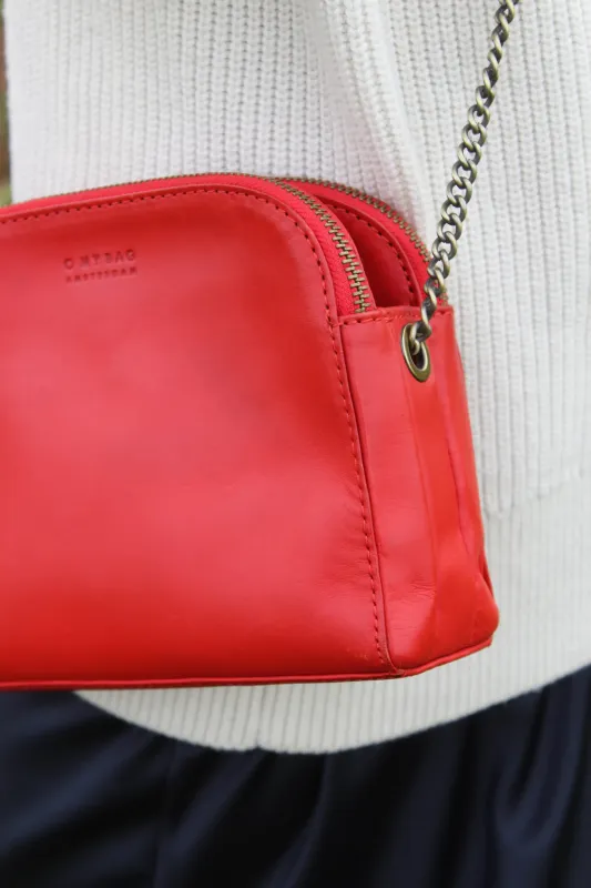 Emily Red Classic Leather - kožená crossbody kabelka