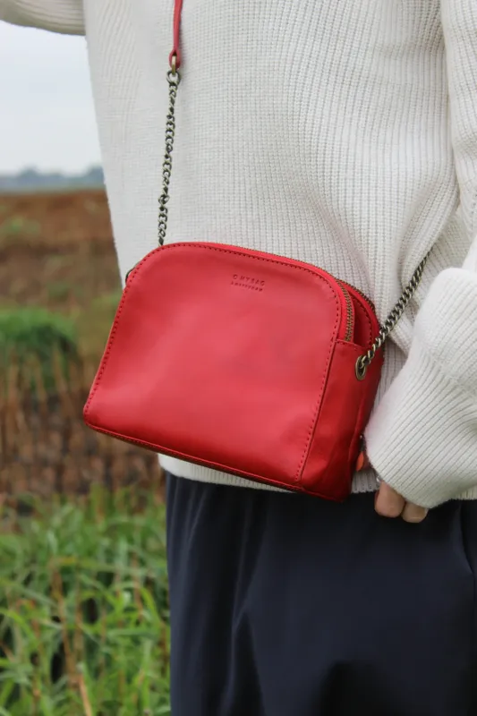 Emily Red Classic Leather - kožená crossbody kabelka
