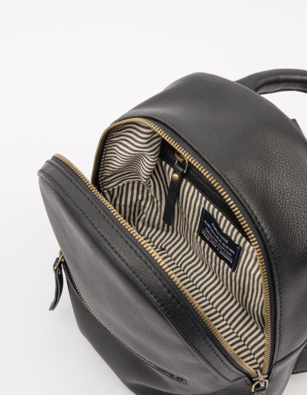 Ivy Mini Backpack Black Soft Grain Leather - kožený batoh