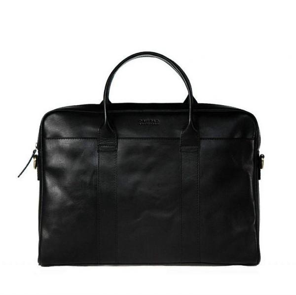 Harvey Black Classic Leather - kožená taška na notebook