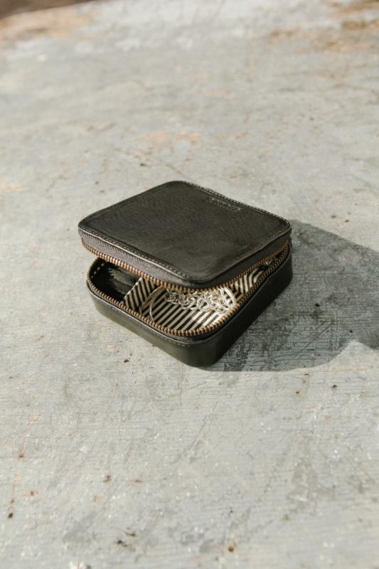 Jewelry Box Black Stromboli Leather - šperkovnica