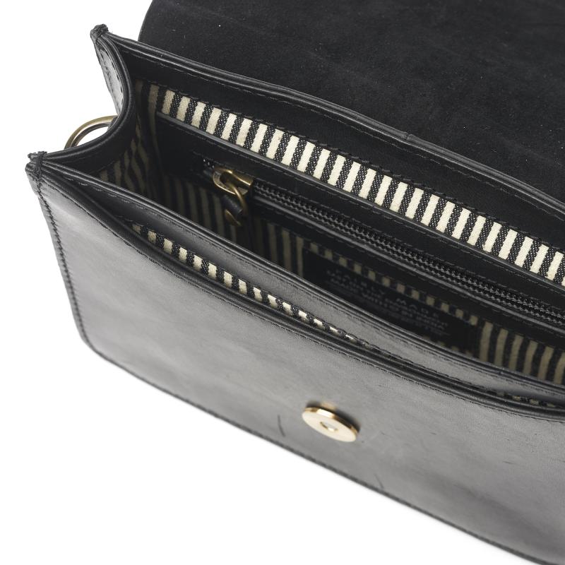 Audrey Mini Black Checkered Classic Leather - kožená kabelka