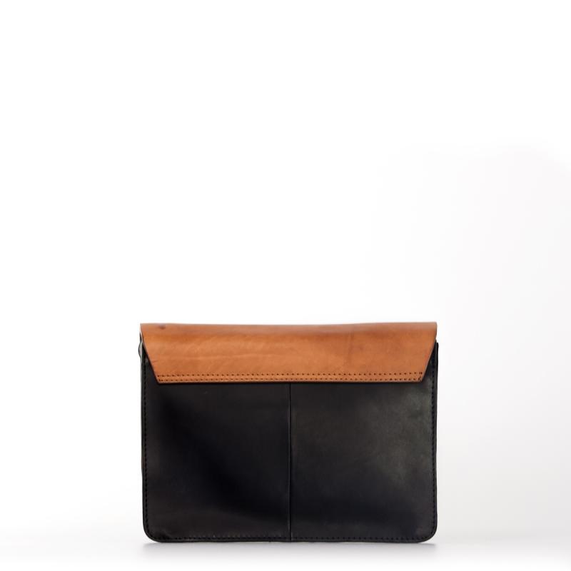 Audrey Black & Cognac Classic Leather - kožená kabelka