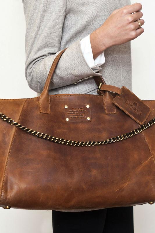 Fly Violet Maxi Camel Hunter Leather - kožená kabelka