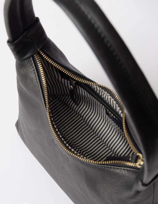 Nora Black Soft Grain Leather - kožená kabelka