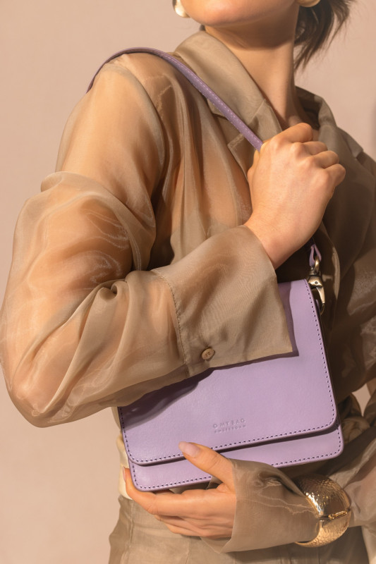 Audrey Mini Lavender Classic Leather - kožená kabelka 1