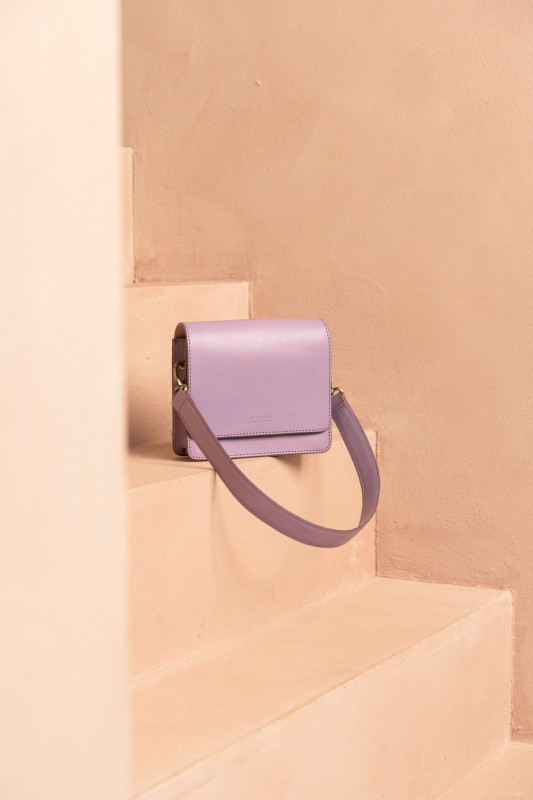 Audrey Mini Lavender Classic Leather - kožená kabelka 2