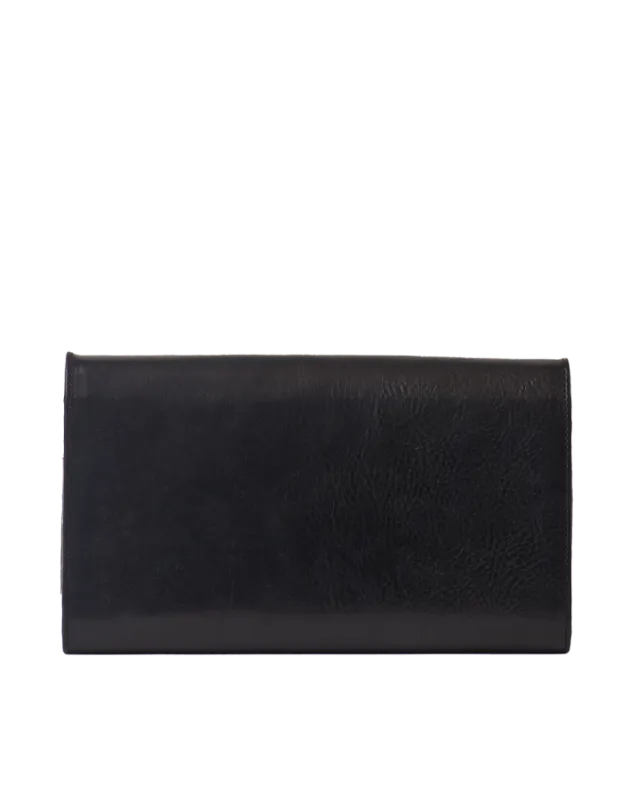 Kirsty Clutch Black Stromboli Leather - kožená kabelka