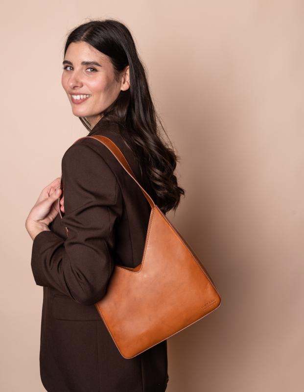 Vicky - Cognac Classic Leather - kožená kabelka