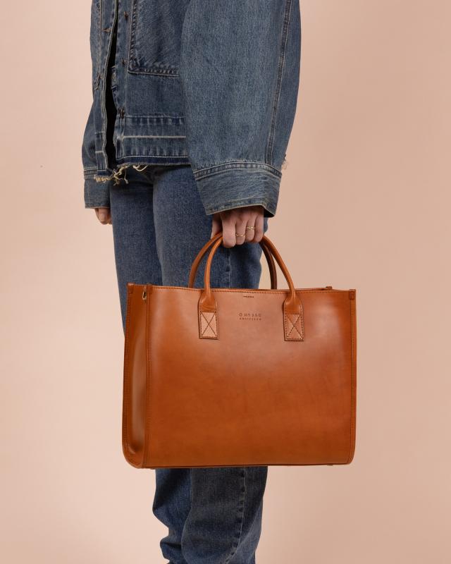 Jackie Cognac Classic Leather - kožená kabelka