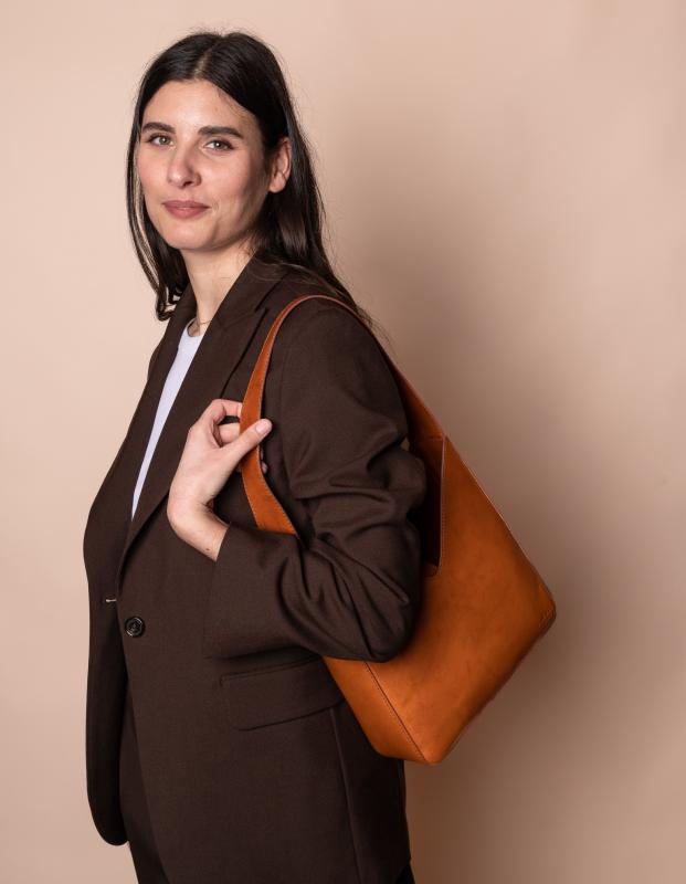 Vicky - Cognac Classic Leather - kožená kabelka