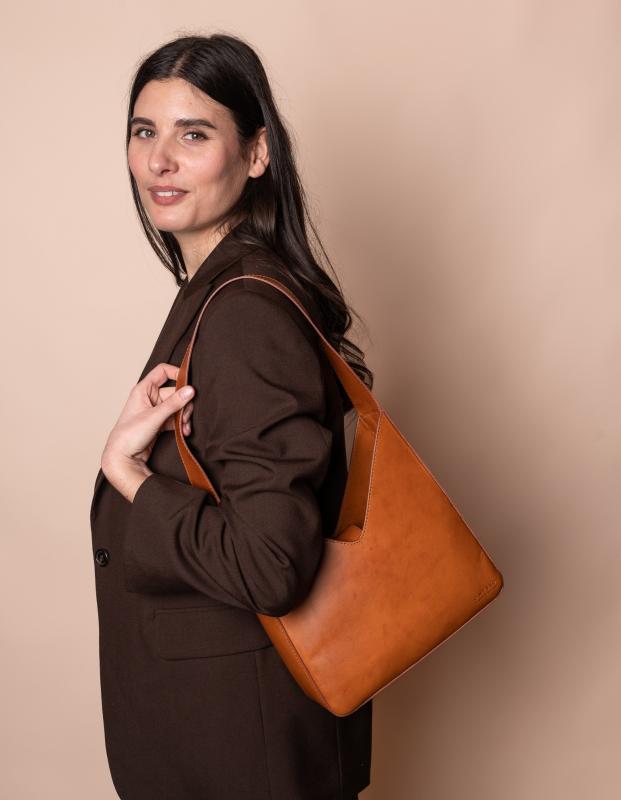 Vicky - Cognac Classic Leather - kožená kabelka