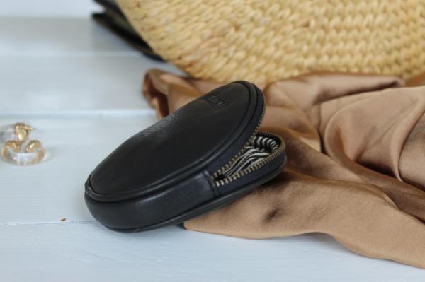 Luna Purse Black Soft Grain Leather - kruhová peňaženka