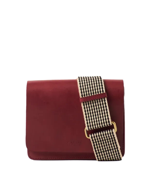 Audrey Mini Ruby Checkered Classic Leather - kožená kabelka