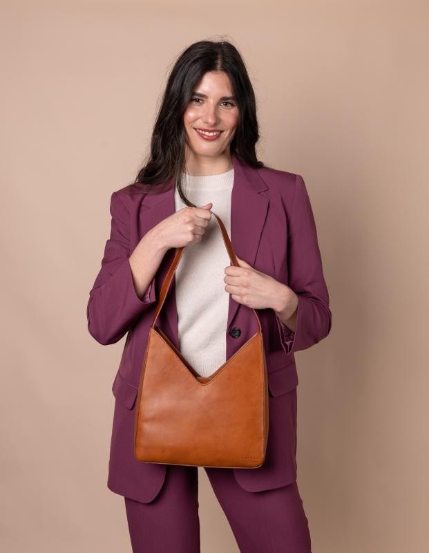 Vicky - Cognac Classic Leather - kožená kabelka