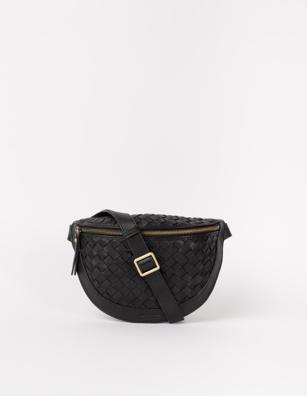 Ray BumBag Black Woven - kožená ľadvinka v čiernej farbe