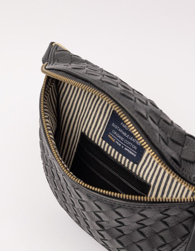 Ray BumBag Black Woven - kožená ľadvinka v čiernej farbe 4