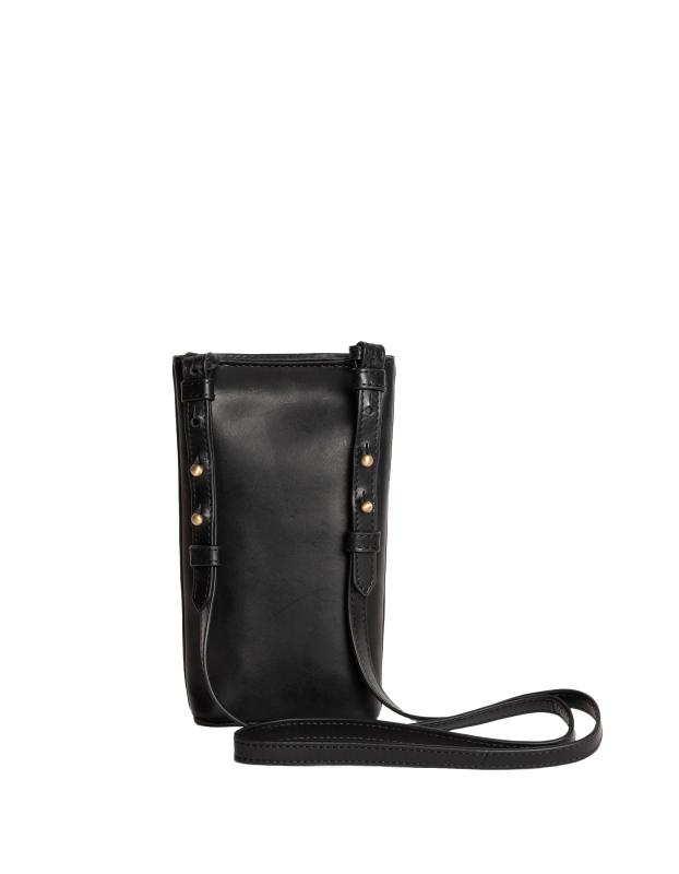 Charlie Phone Bag - Black Classic Leather - kožené vrecko na mobil