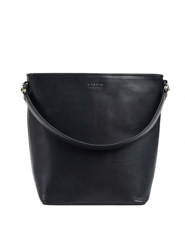 Bobbi Bucket Bag Maxi Black Classic Leather - kožená kabelka