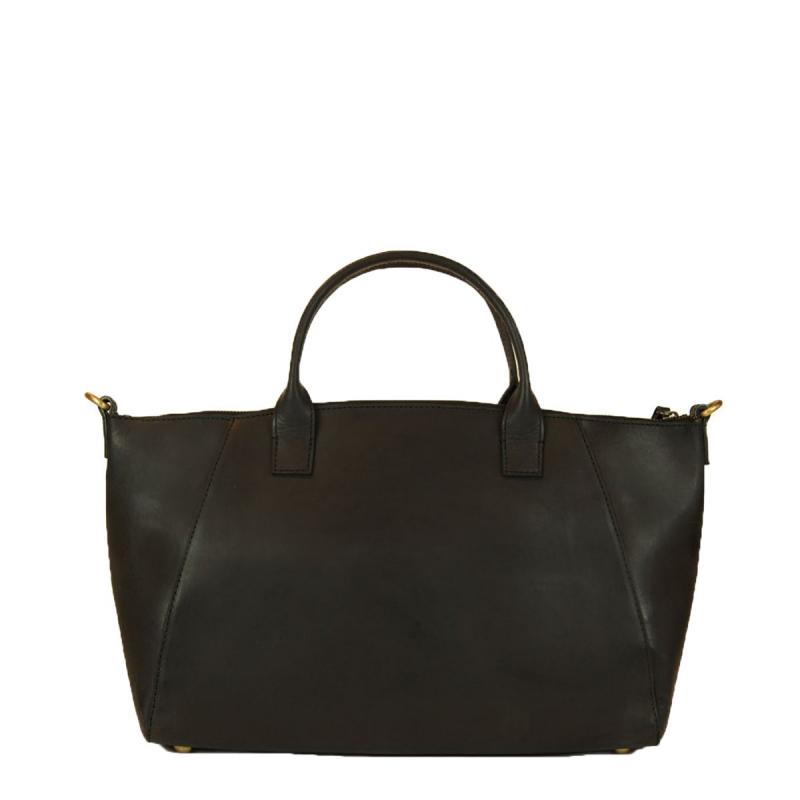 Fly Violet Midi Black Hunter Leather - kožená kabelka