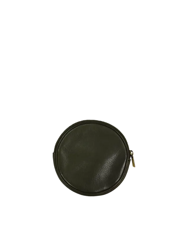 Luna Purse Green Soft Grain Leather - kruhová peňaženka