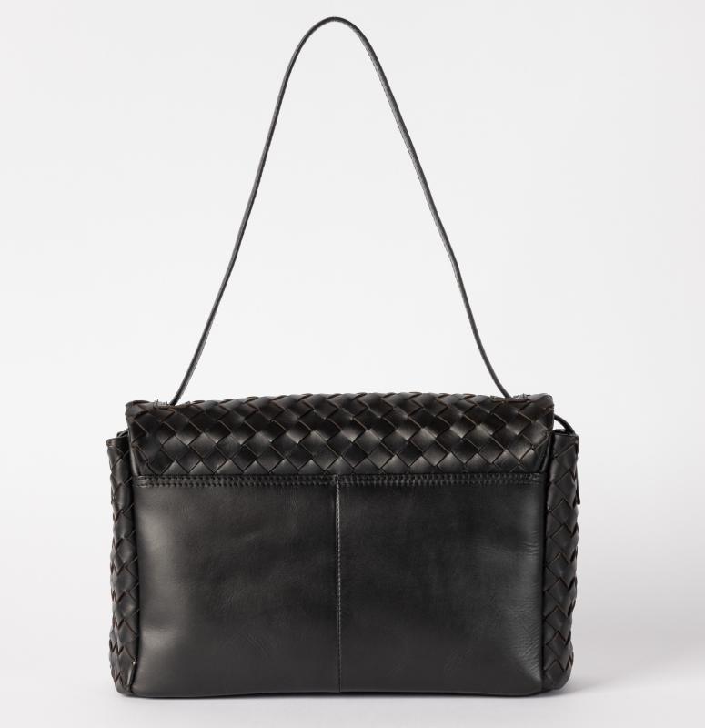 Kenzie Black Woven Classic Leather - kožená kabelka