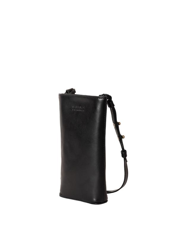 Charlie Phone Bag - Black Classic Leather - kožené vrecko na mobil