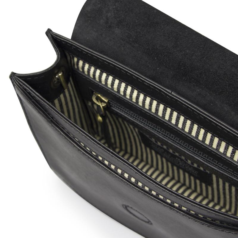 Audrey Mini Black Classic & Croco Classic Leather - kožená kabelka