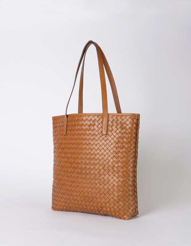 Georgia Cognac Woven Classic Leather - kožená shopper kabelka