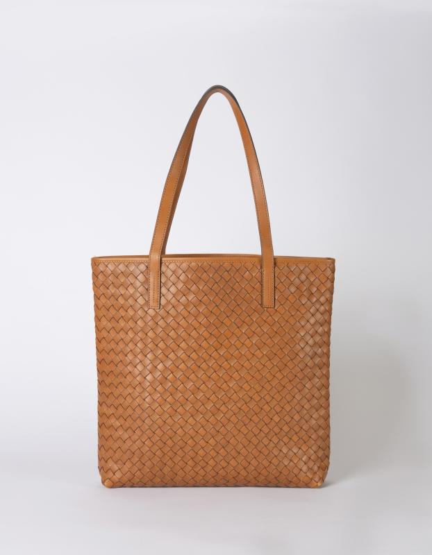 Georgia Cognac Woven Classic Leather - kožená shopper kabelka