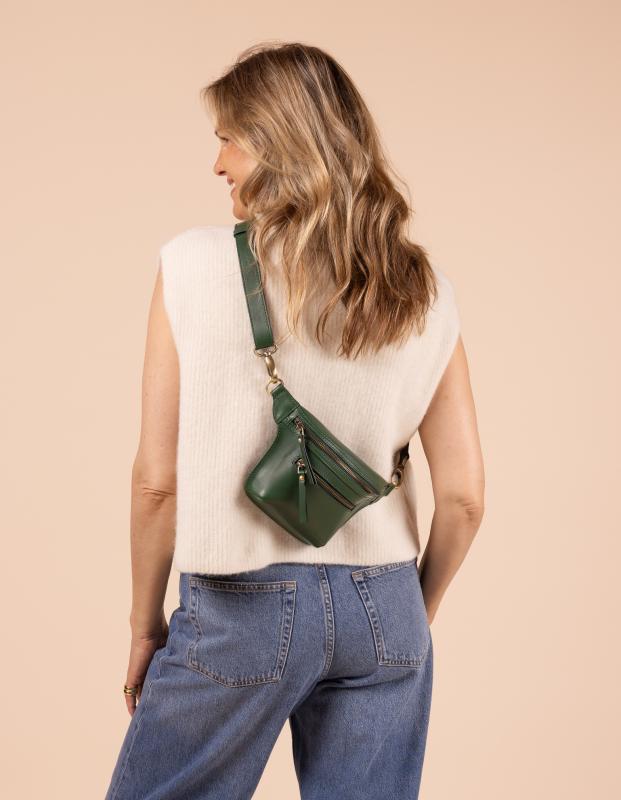 Beck´s Bum Bag Pine Green Classic Leather - kožená ľadvinka 1