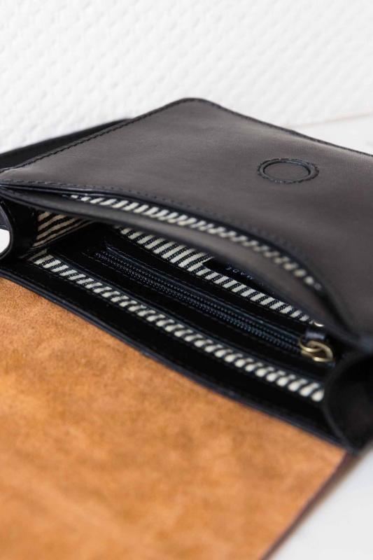 Audrey Mini Black & Cognac Classic Leather - kožená kabelka