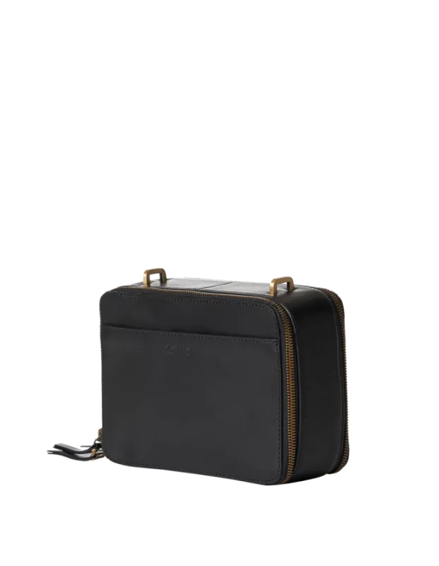 Bee´s Box Bag Black Classic Leather - kožená crossbody kabelka