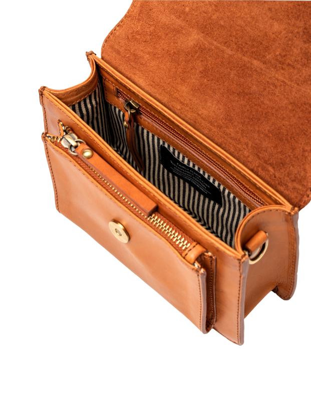 Harper Mini Cognac Classic Leather - kožená kabelka