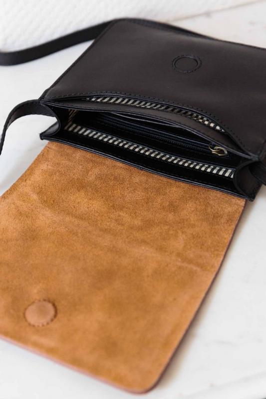Audrey Mini Black & Cognac Classic Leather - kožená kabelka