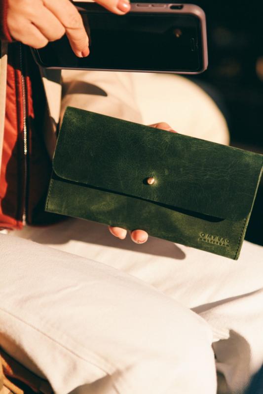 Pixie´s Pouch Green Hunter Leather - kožená peňaženka