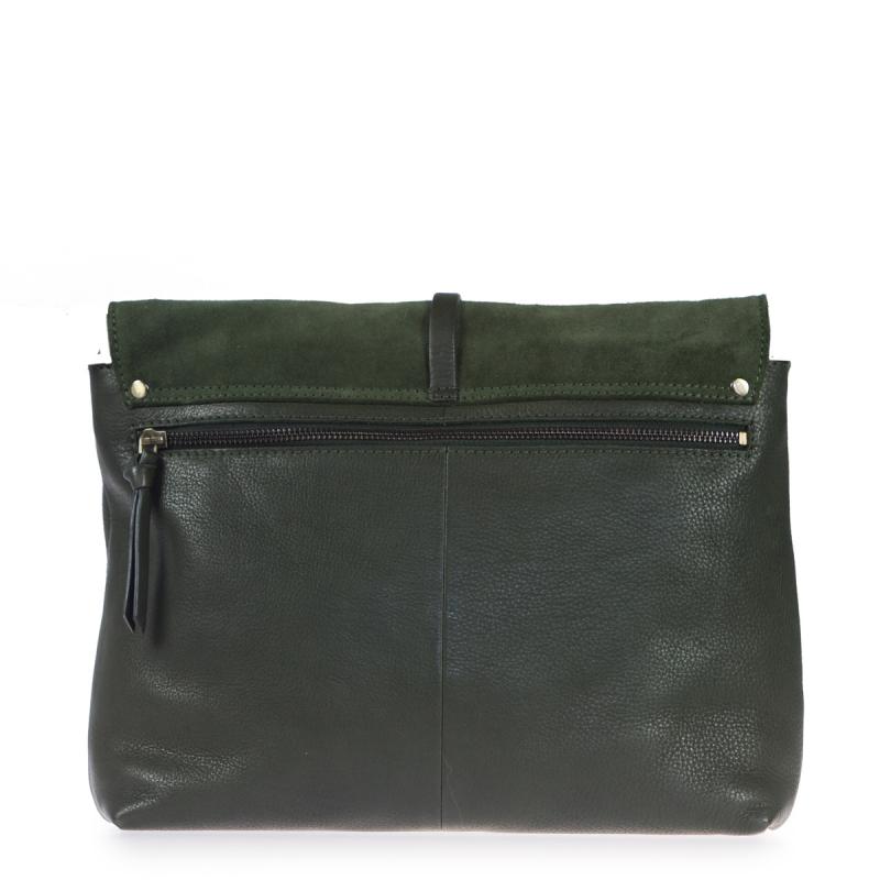 Ella Green Soft Grain & Suede Leather - kožená kabelka