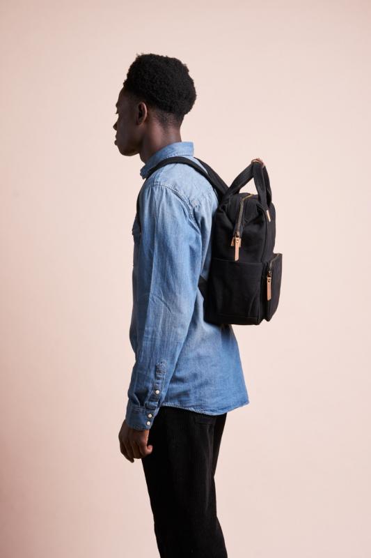 Batoh Billie´s Backpack Black & Camel Canvas