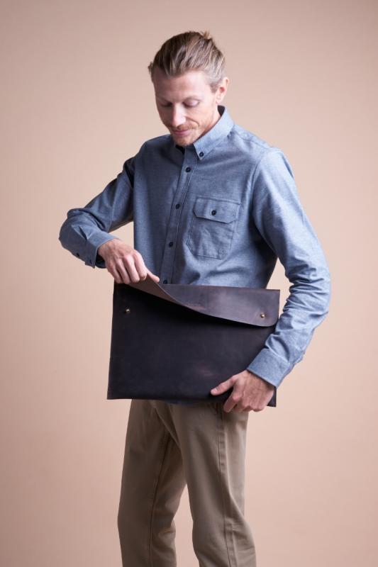 Laptop Sleeve 15´´ Dark Brown Hunter Leather - kožený obal na notebook