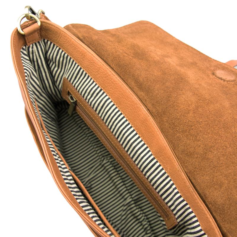 Ella Wild Oak Soft Grain & Suede Leather - kožená kabelka