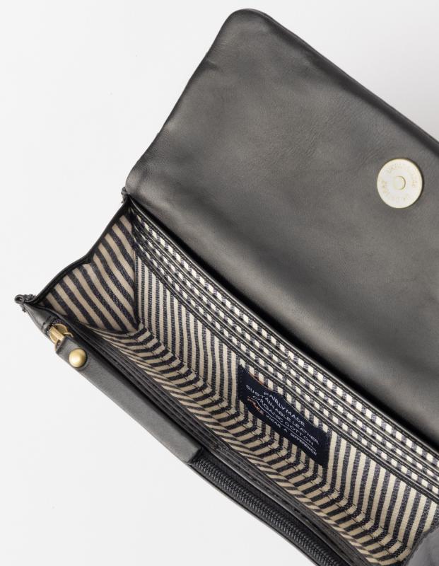 Pau´s Pouch Black Woven Classic Leather - kožená peňaženka
